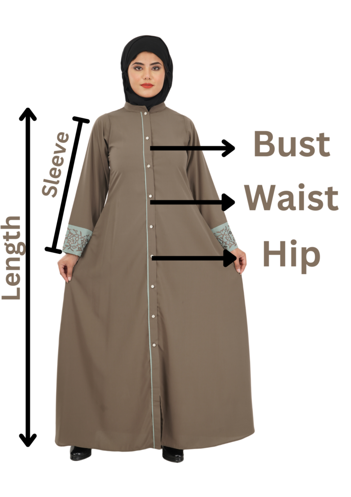 abaya size chart