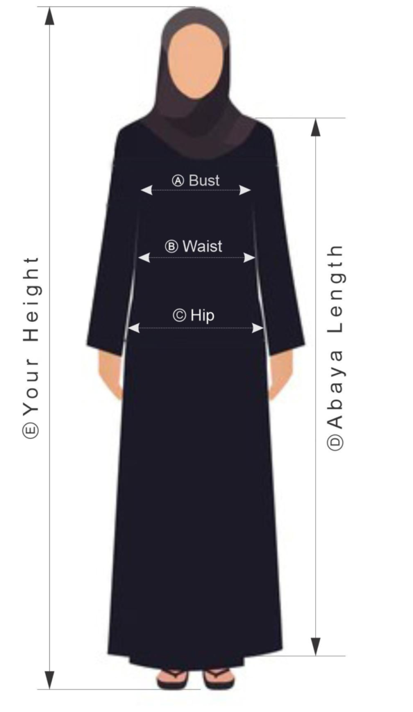 Abaya size chart- indianfashionstore.com